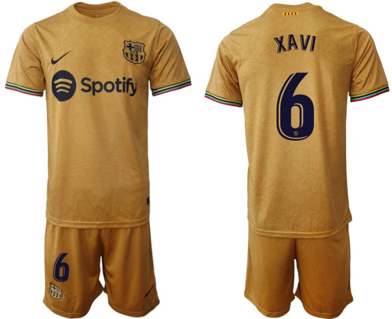 Men 2022-2023 Club Barcelona away yellow #6 Soccer Jersey